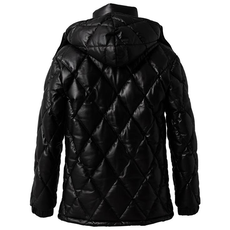 【20周年記念10%OFFクーポン】Liugoo Leathers 本革 ダイヤモンドキルト レザーダウンジャケット メンズ WNG19A  ダウンコート  ラム仔羊革×リアルダウンの画像