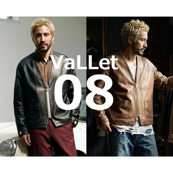 VaLLet 本革 レザーカーディガン メンズ ヴァレット VALLET08AN レザー