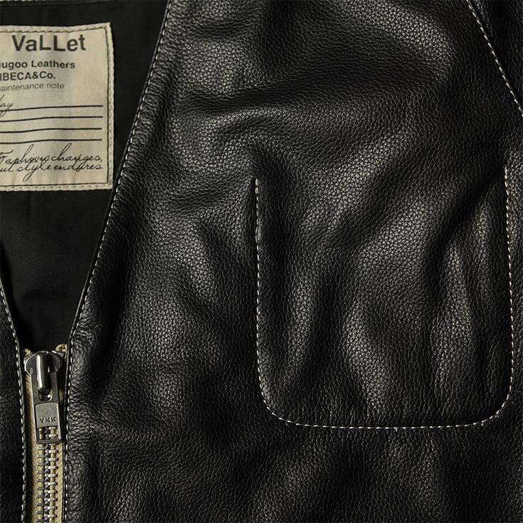 VaLLet 本革 レザーカーディガン メンズ ヴァレット VALLET08AN  レザージャケット レザーカーディガンの画像