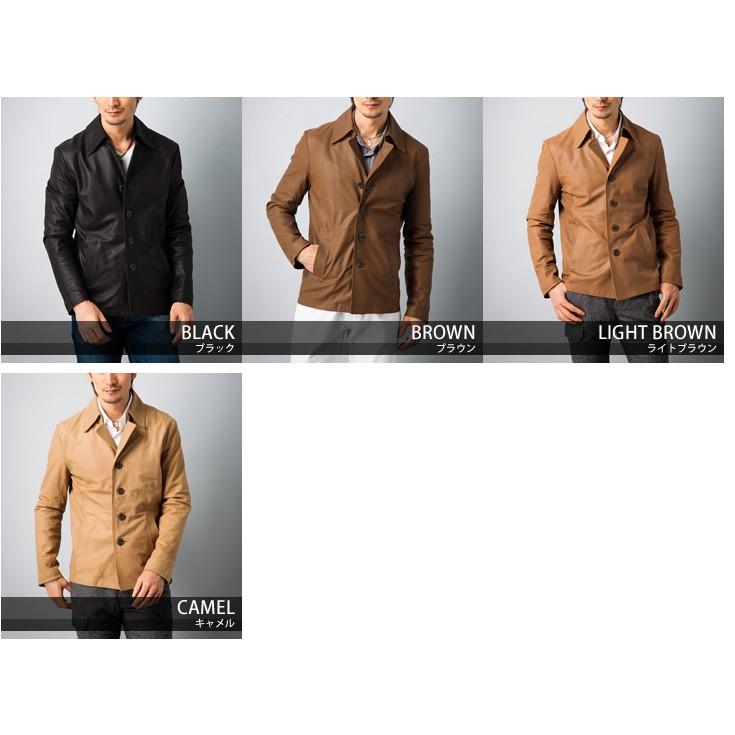 Paris Collection Brand 本革 4つボタンジャケット メンズ パリ 