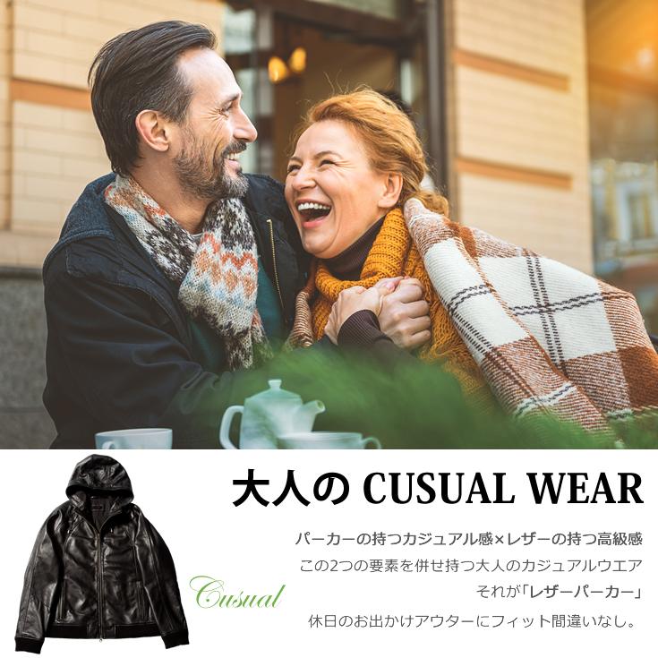 LIUGOO 本革 レザーハイネックパーカー メンズ リューグー PRK01A  レザージャケット ライダースジャケット AP | Liugoo Leathers | 03