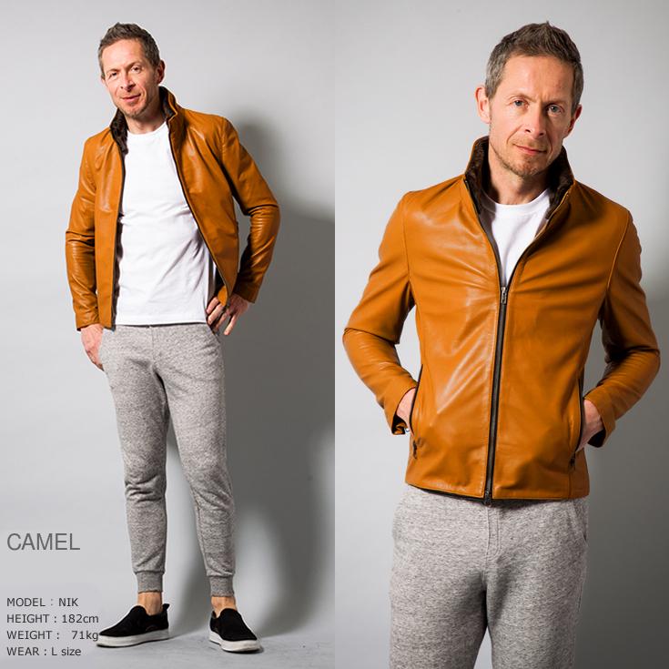 LIUGOO 本革 襟ボアハイネックシングルジャケット  メンズ リューグー WNG02B  レザージャケット ライダースジャケット AP | Liugoo Leathers | 10