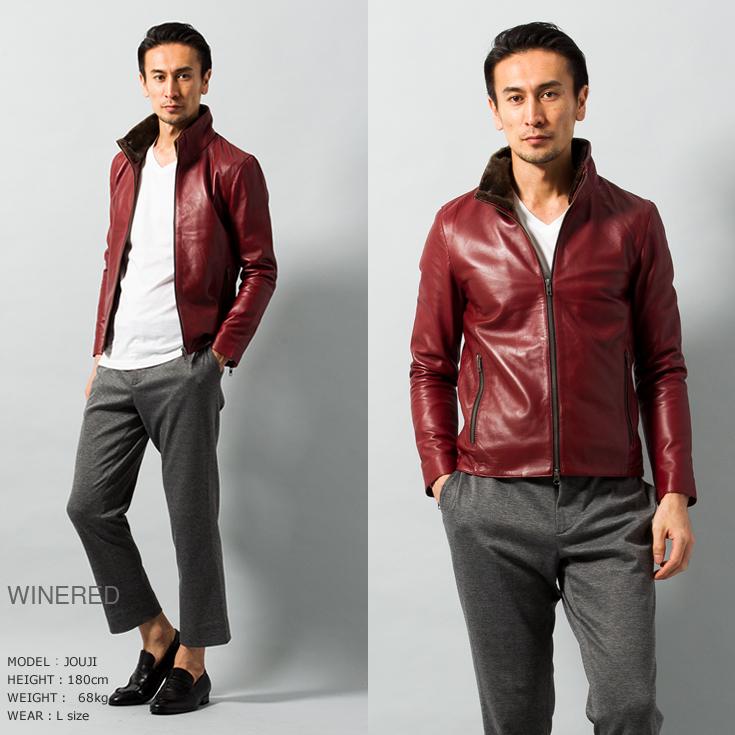 LIUGOO 本革 襟ボアハイネックシングルジャケット  メンズ リューグー WNG02B  レザージャケット ライダースジャケット AP | Liugoo Leathers | 12