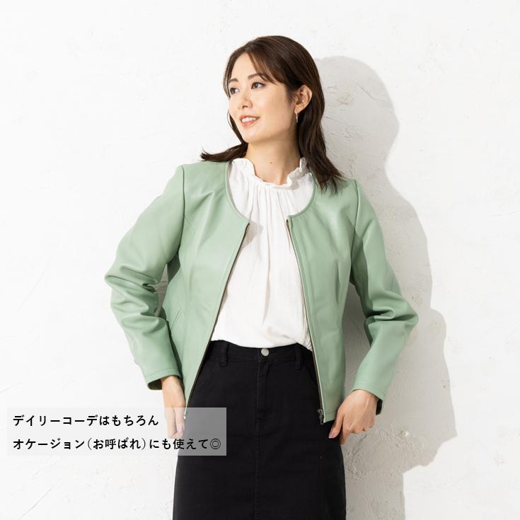 sho-kano.hiromi3  KINU★ノーカラー本革ジャケット Liugoo Leathers LIUGOO 本革 ノーカラーVネックシングル
