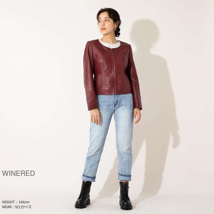 liugoo leather レザージャケット レディース Liugoo Leathers LIUGOO 本革 ノーカラーシングルジャケット