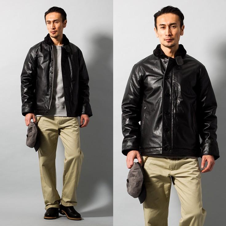 Horn Works 本革 レザーN-1デッキジャケット メンズ ホーンワークス
