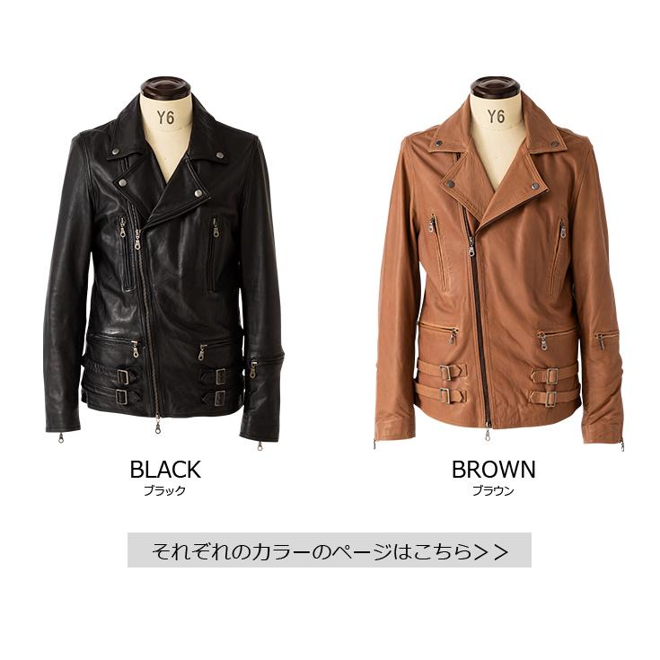 Liugoo Leathers LIUGOO 本革 プレミアムラム ダブルライダース