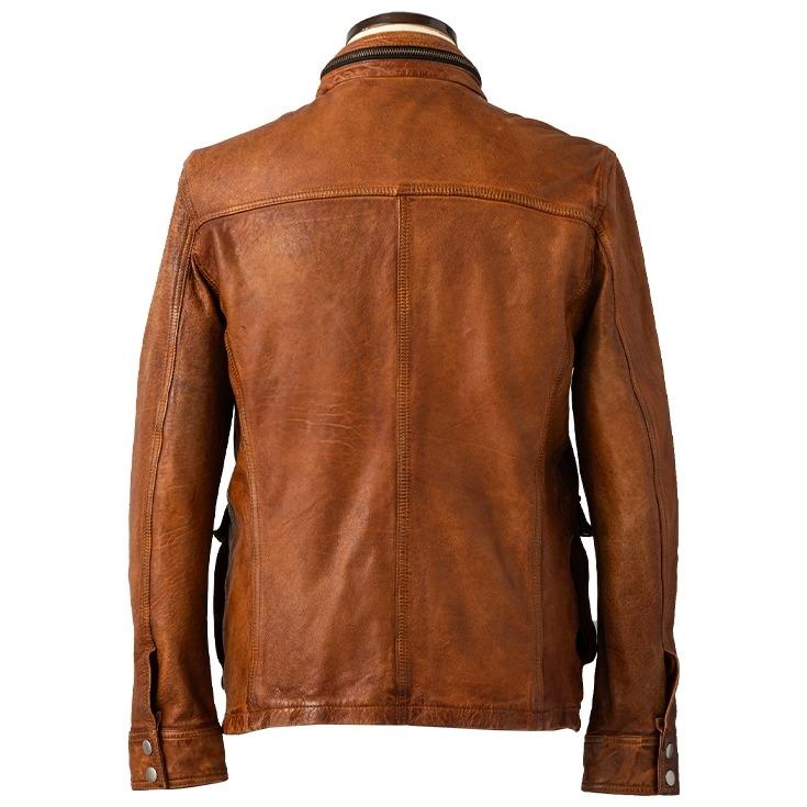 Liugoo Leathers 本革 フルベジ ビンテージ仕上げ M-65タイプ フィールドジャケット メンズ リューグーレザーズ SFJ24B  レザージャケット 革ジャン 経年変化 |  | 11