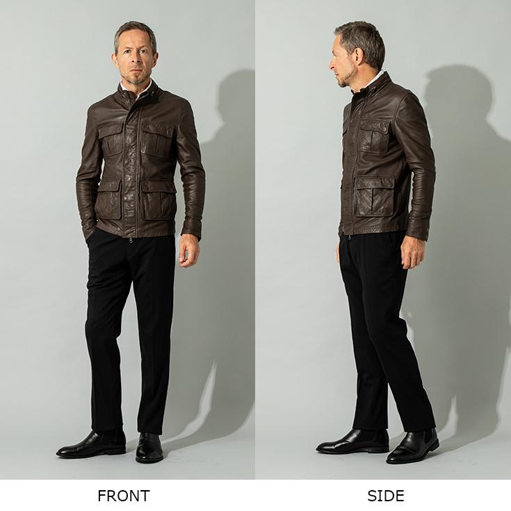 LEATHER BOMU 革ジャン Mサイズ シンプルながらもクラシックな雰囲気を纏う 本物志向の馬革
