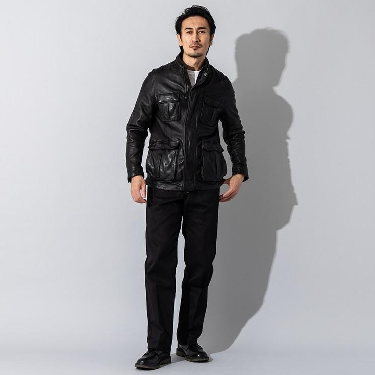 Liugoo Leathers 本革 フルベジ ビンテージ仕上げ M-65タイプ