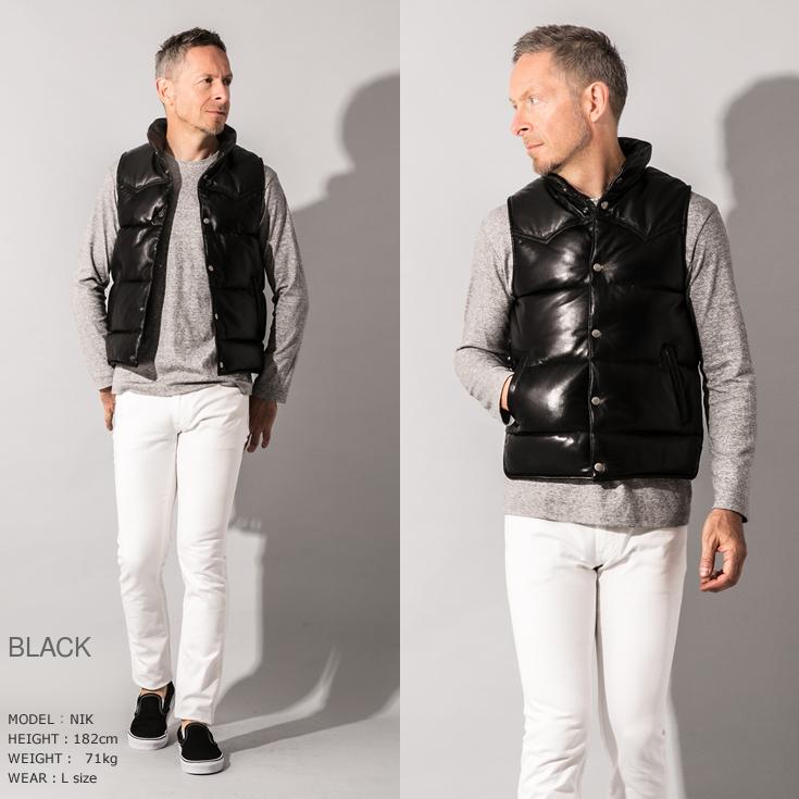 美品 LIUGOO リューグー 本革 レザーレザージャケットダウンベスト Liugoo Leathers LIUGOO 本革 レザーダウンベスト メンズ