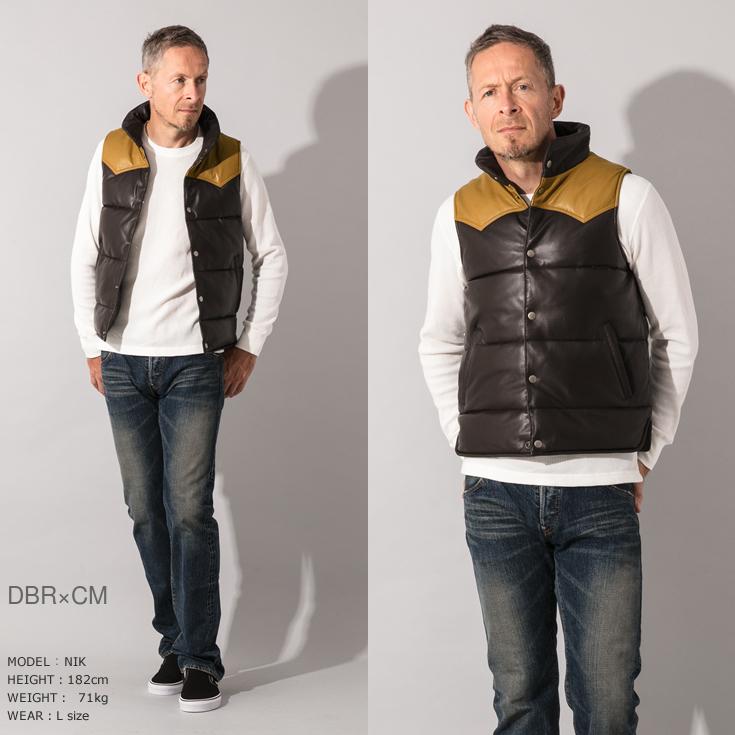 Liugoo Leathers LIUGOO 本革 レザーダウンベスト メンズ Liugoo Leathers LIUGOO 本革 レザーダウンベスト メンズ