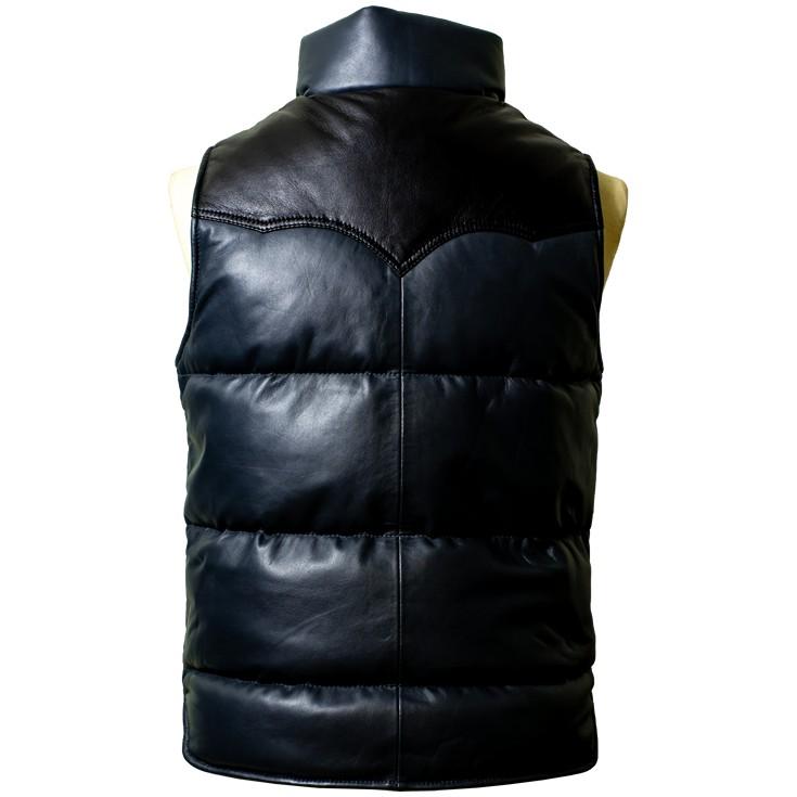 liugoo leathers リューグーレザーズ ラムスキン羊革 ダウンベスト Liugoo Leathers 本革 ツートン レザーダウンベスト シープスキン羊革