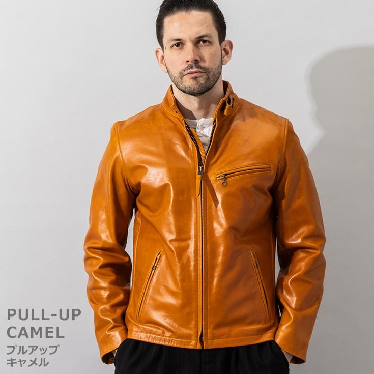 Liugoo Leathers 本革 シングルライダースジャケット メンズ