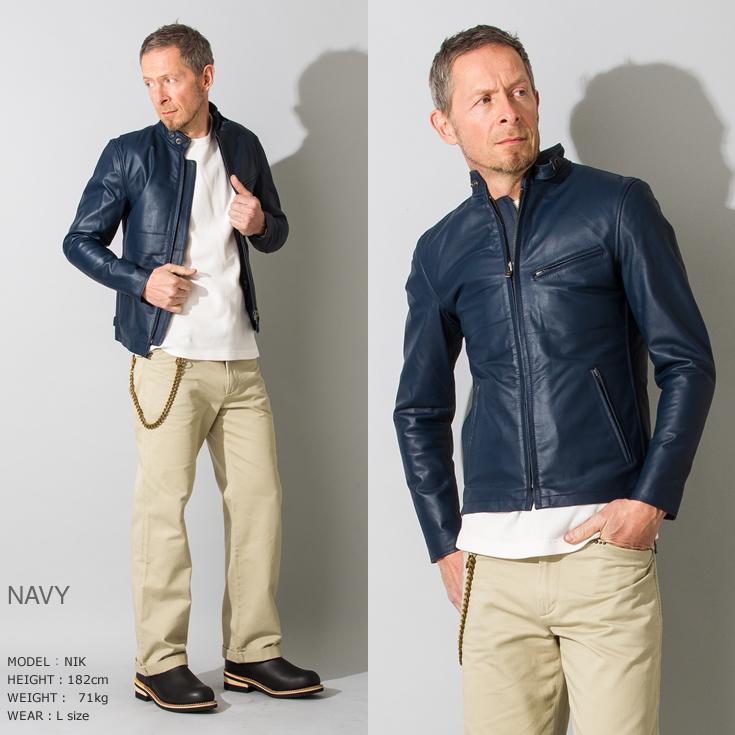 【50%OFFクーポン】Liugoo Leathers 本革 シングルライダースジャケット メンズ リューグーレザーズ SRS01Aの画像