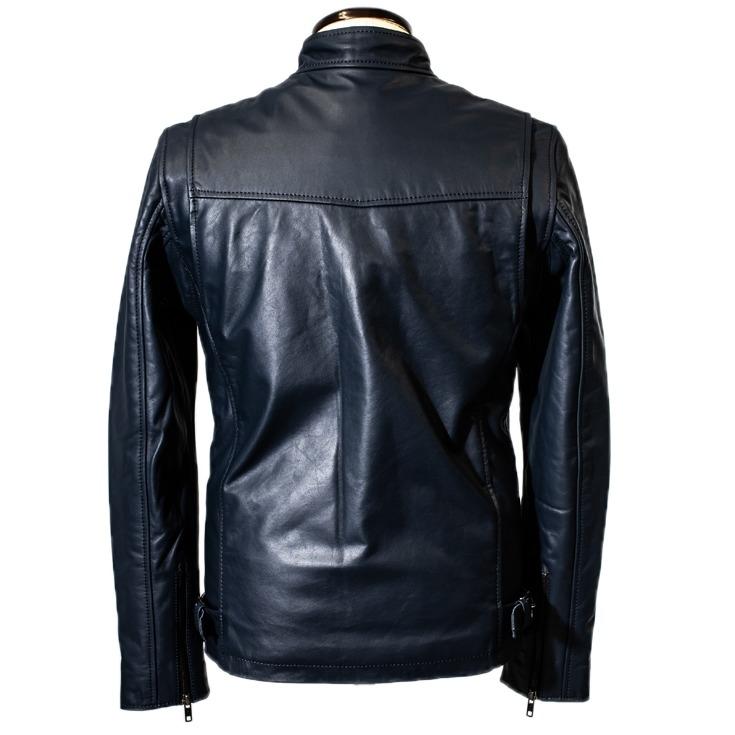 Liugoo Leathers 本革 シングルライダースジャケット メンズ