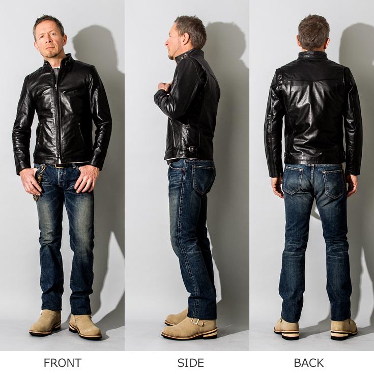 【50%OFFクーポン】Liugoo Leathers 本革 シングルライダースジャケット メンズ リューグーレザーズ SRS01Aの画像