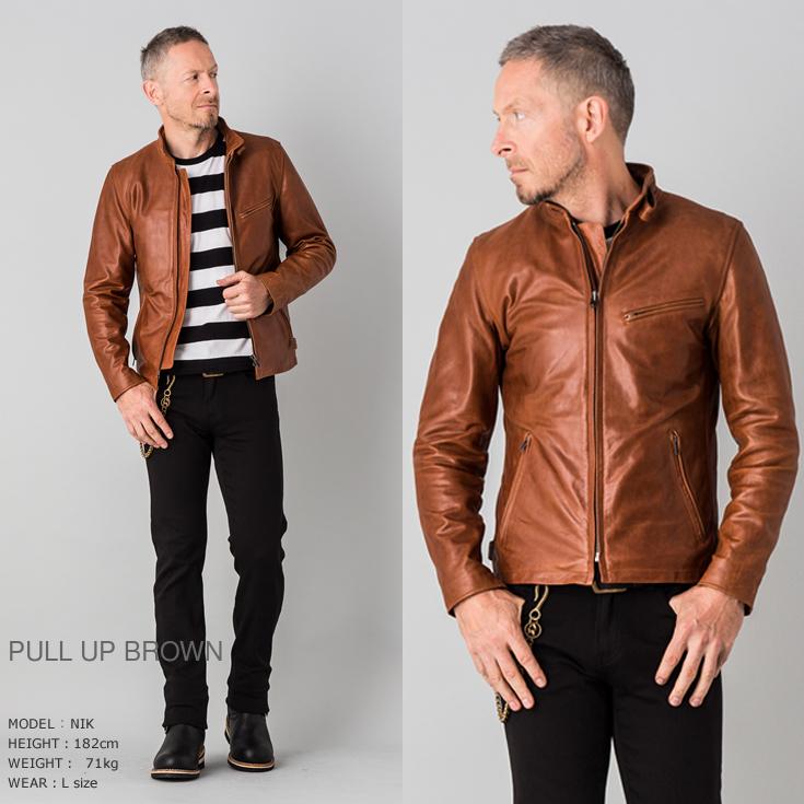 【50%OFFクーポン】Liugoo Leathers 本革 シングルライダースジャケット メンズ リューグーレザーズ SRS01Aの画像