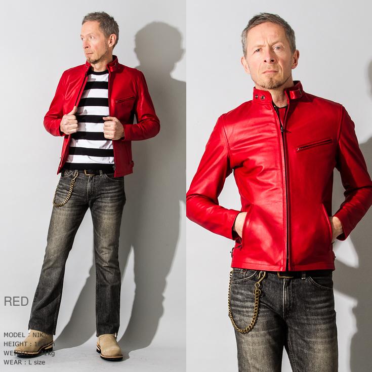 Liugoo Leathers 本革 シングルライダースジャケット メンズ