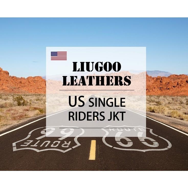 Liugoo Leathers 本革 シングルライダースジャケット メンズ リューグーレザーズ SRS01A｜liugoo｜02
