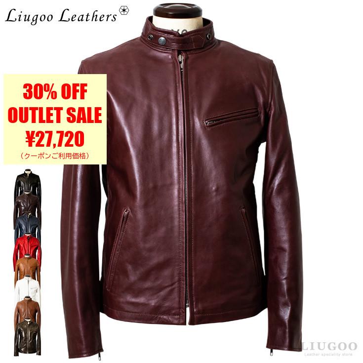 早い物勝ち！美品！Liugoo Leathers  本革シングルライダース Liugoo Leathers 革ジャン 本革 シングルライダースジャケット