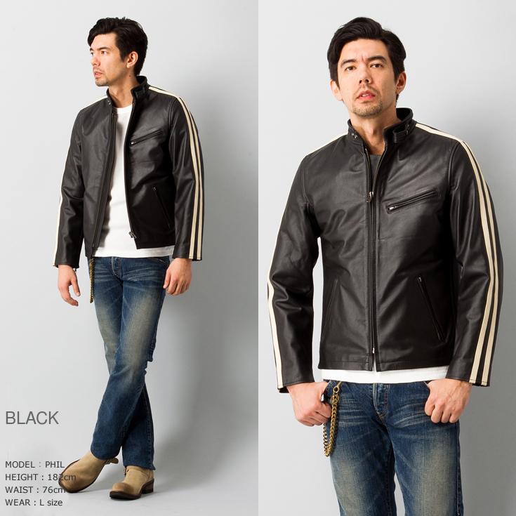 Liugoo Leathers 本革 2ラインシングルライダース メンズ Liugoo Leathers 本革 2ラインシングルライダース メンズ