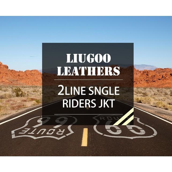 Liugoo Leathers 本革 2ラインシングルライダース メンズ リューグーレザーズ SRS02A  シングルライダース ライダースジャケット｜liugoo｜02