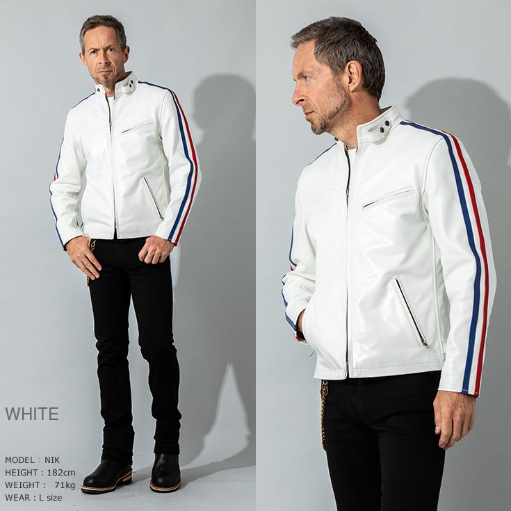 Liugoo Leathers 本革 2ラインシングルライダース メンズ