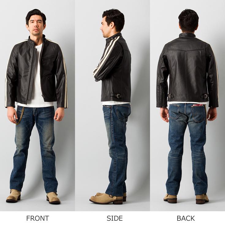 Liugoo Leathers 本革 2ラインシングルライダース メンズ