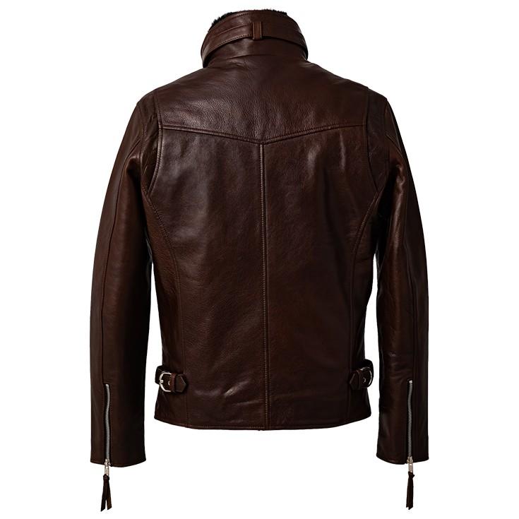 Liugoo Leathers 本革 WING-NECK シングルライダースジャケット メンズ