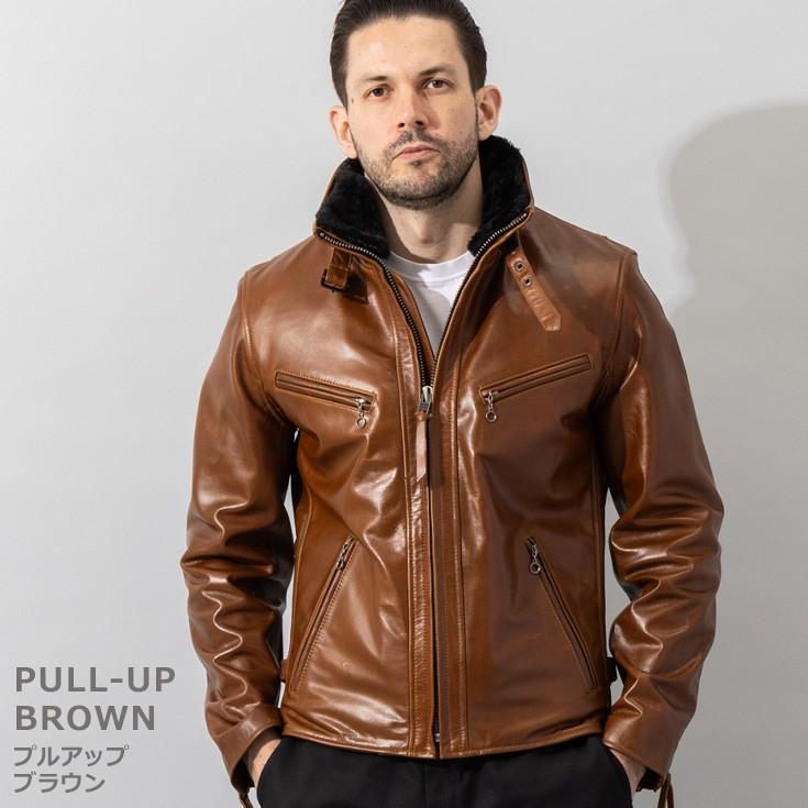 リューグーレザーズ　ウイングネックシングルライダース Liugoo Leathers 本革 WING-NECK シングルライダースジャケット メンズ