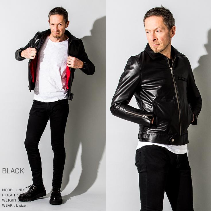 Liugoo Leathers 本革 UK襟付きシングルライダースジャケット Liugoo Leathers 本革 UK襟付きシングルライダースジャケット