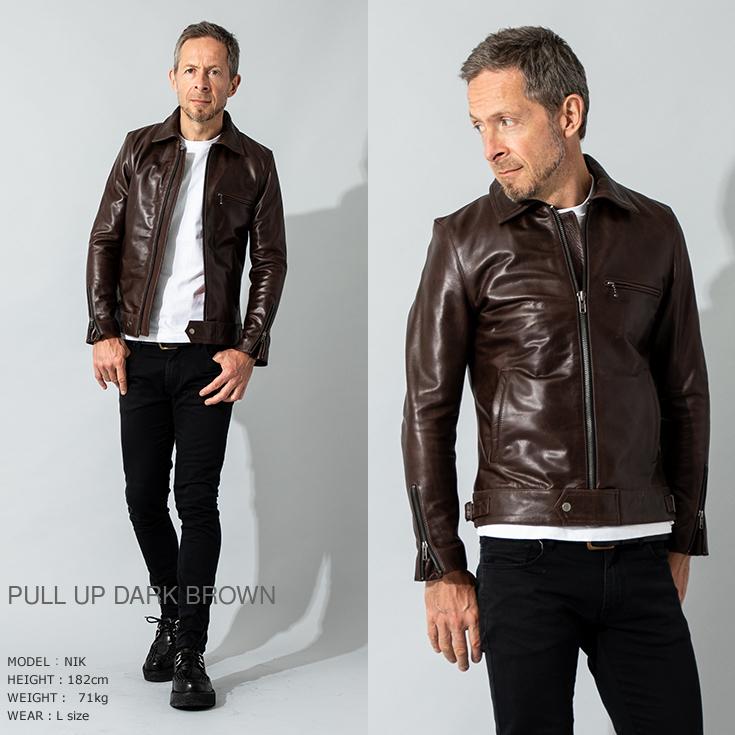 Liugoo Leathers 本革 UK襟付きシングルライダースジャケット Liugoo Leathers 本革 UK襟付きシングルライダースジャケット