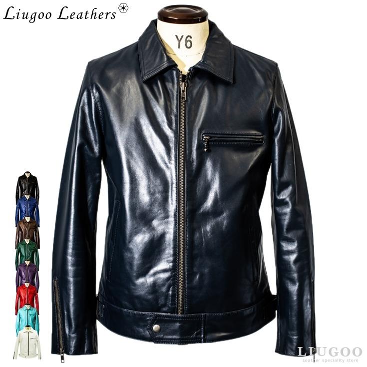 Liugoo Leathers 【50%OFFクーポン】Liugoo Leathers 本革 UK襟付き