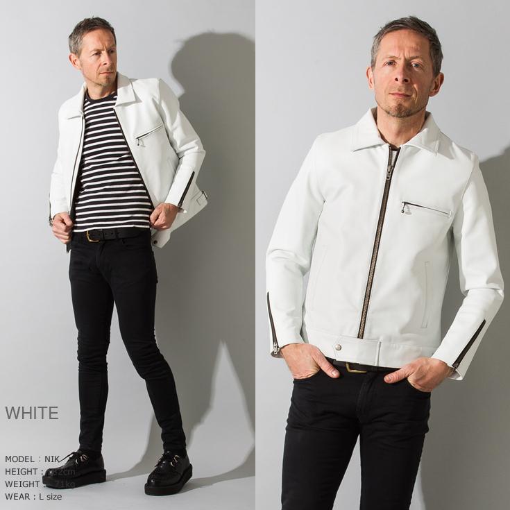 Liugoo Leathers 本革 UK襟付きシングルライダースジャケット