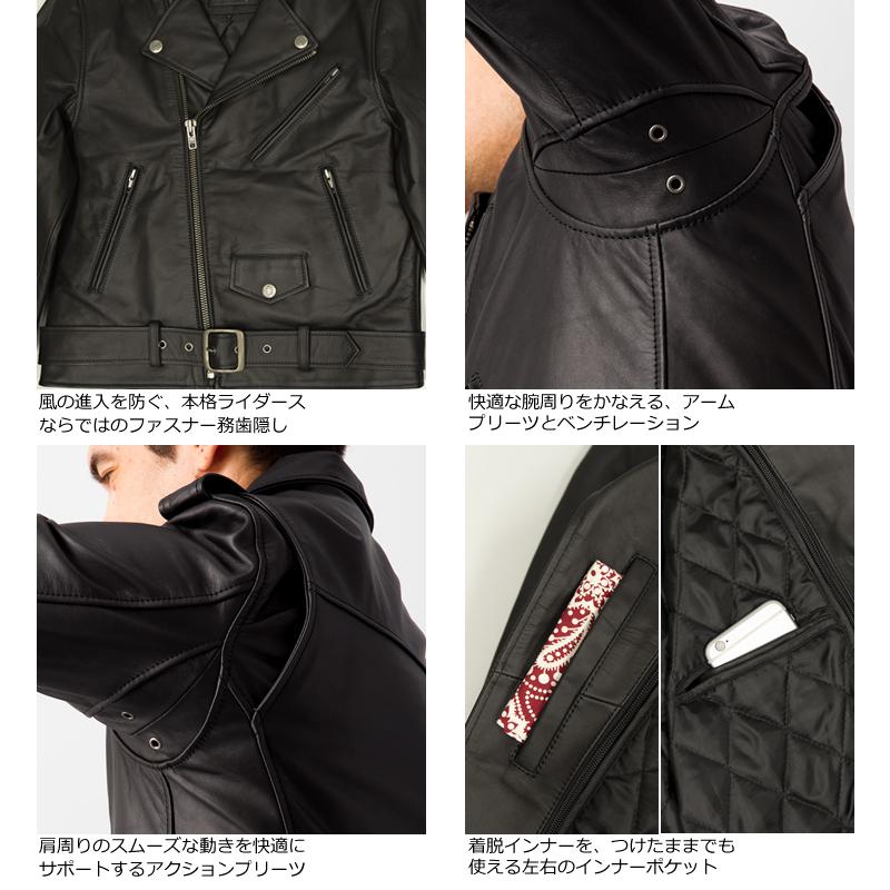 Liugoo Leathers 本革 ダブルライダースジャケット メンズ Liugoo Leathers 本革 ダブルライダースジャケット メンズ