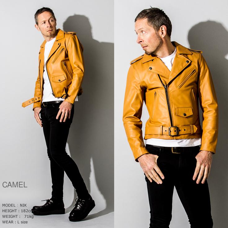 Liugoo Leathers 本革 ダブルライダースジャケット メンズ