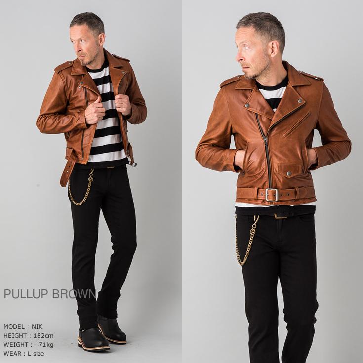 Liugoo Leathers 本革 ダブルライダースジャケット メンズ リューグー