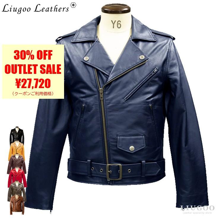 Liugoo Leathers 【50%OFFクーポン】Liugoo Leathers 本革 ダブル 
