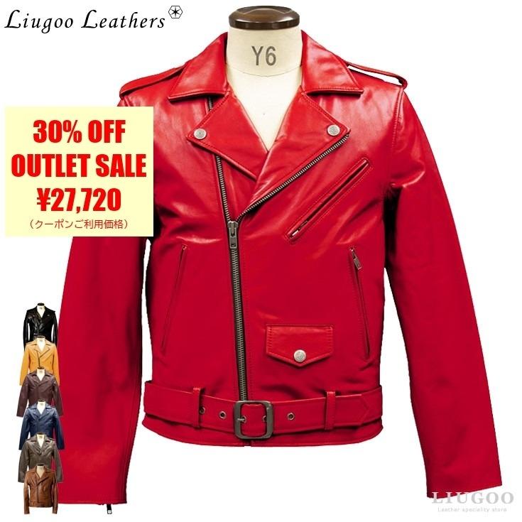 Liugoo Leathers 【50%OFFクーポン】Liugoo Leathers 本革 ダブル