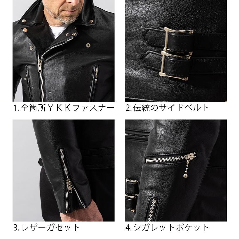 Liugoo Leathers 本革 UKダブルライダースジャケット 着脱ライナー付