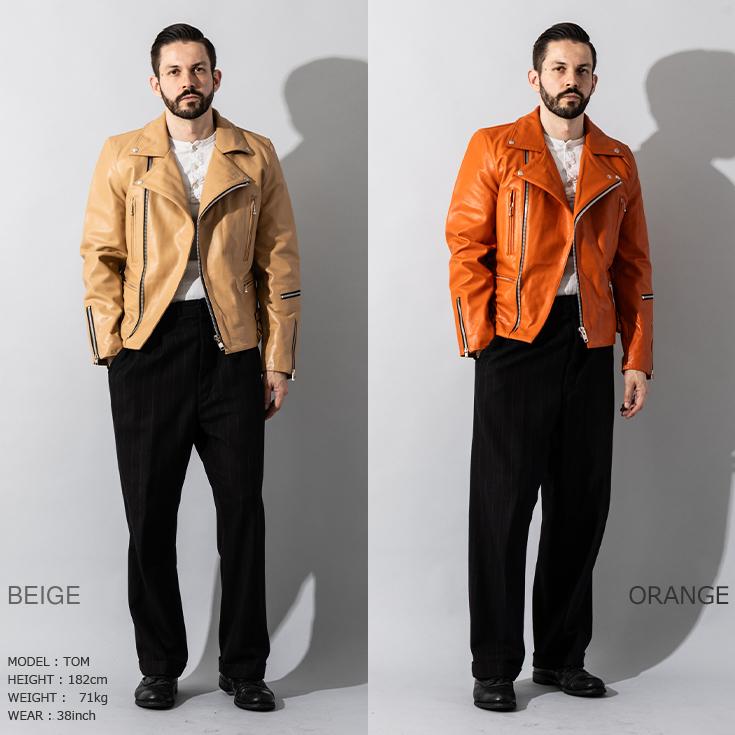 L リューグーレザーズ レザージャケット ダブルライダース ジャケット ネイビー Liugoo Leathers 本革 UKダブルライダースジャケット 着脱