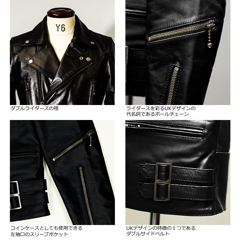 Liugoo Leathers 本革 UKダブルライダースジャケット メンズ Liugoo Leathers 本革 UKダブルライダースジャケット メンズ