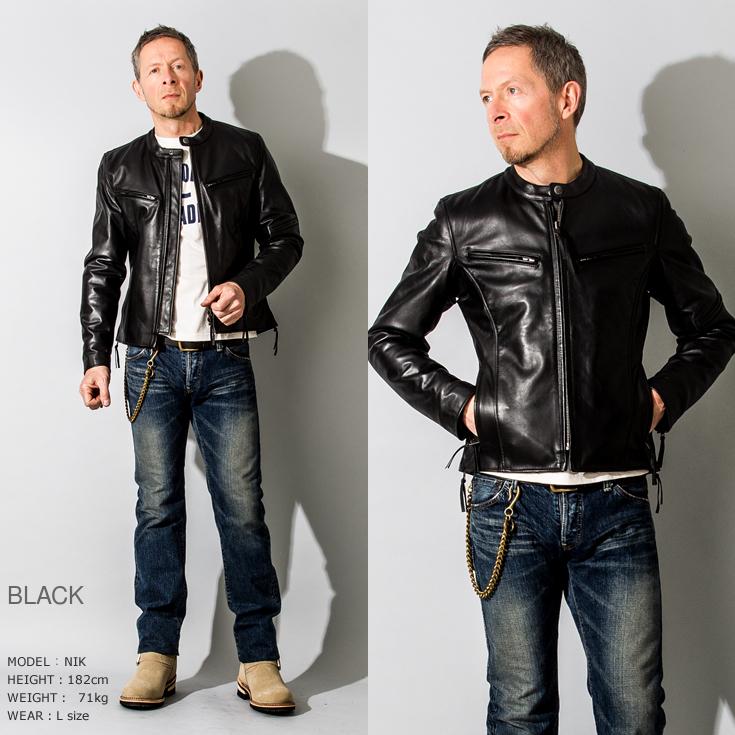 高機能防寒仕様　L リューグーレザーズ シングルライダースジャケット　ネイビー Liugoo Leathers 本革 高機能防寒仕様シングルライダース