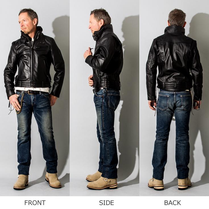 Liugoo Leathers 本革 高機能防寒仕様襟ボアハイネックシングル 