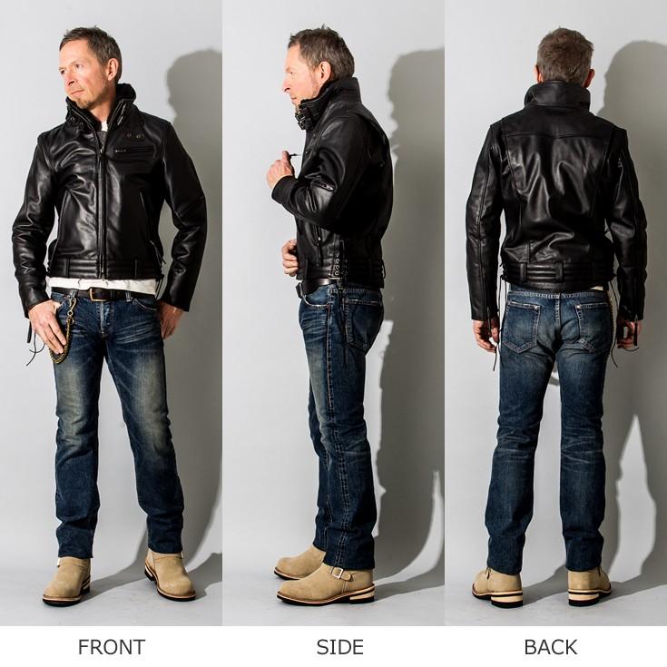 Liugoo Leathers 本革 高機能防寒仕様襟ボアハイネックシングル