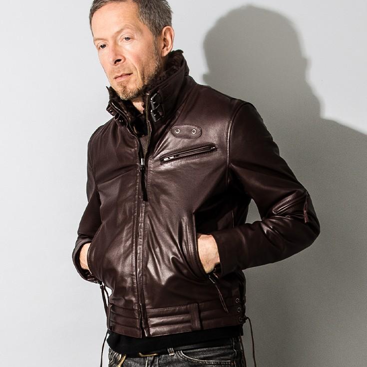 Liugoo Leathers 本革 高機能防寒仕様襟ボアハイネックシングル