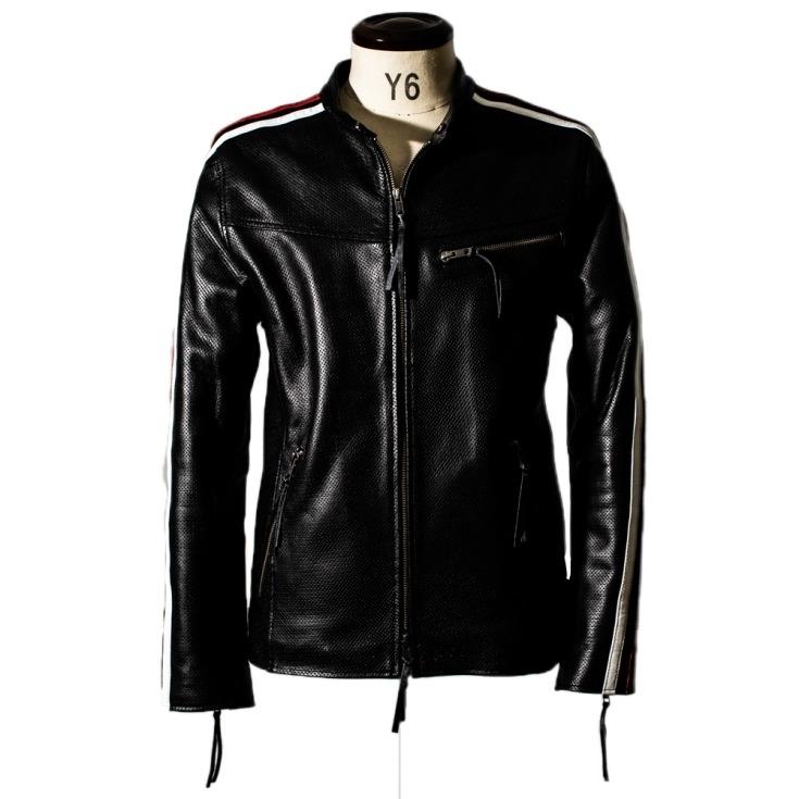 Liugoo Leathers 本革 メッシュレザー 2ラインシングル Liugoo Leathers 本革 メッシュレザー 2ラインシングル
