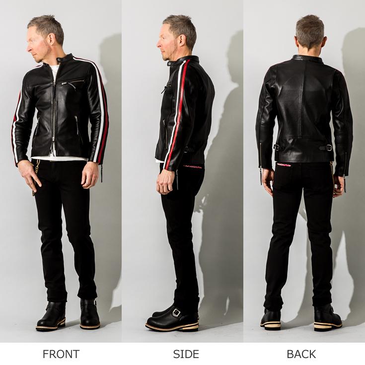 Liugoo Leathers 本革 メッシュレザー 2ラインシングル Liugoo Leathers 本革 メッシュレザー 2ラインシングル