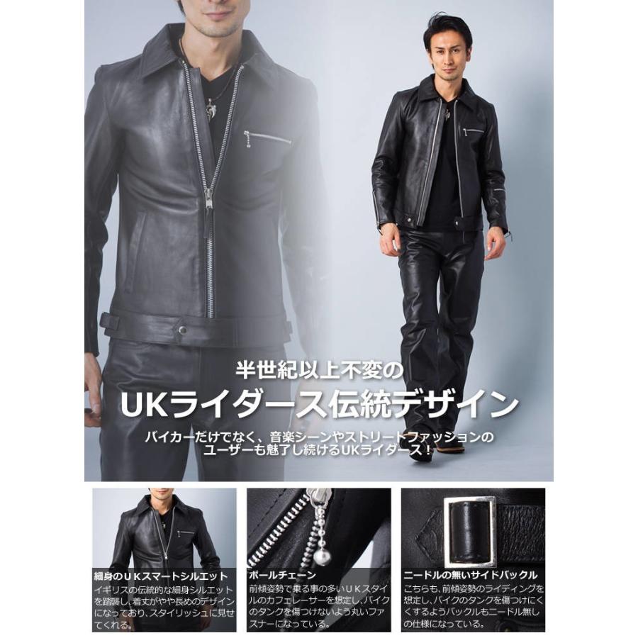 UK襟付きシングルライダースジャケット メンズ 本革 Horn Works UK襟付きシングルライダースジャケット メンズ 本革 Horn Works